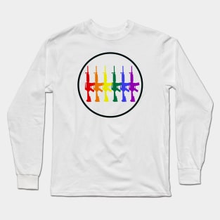 Rainbow Pride Flag Rifles Long Sleeve T-Shirt